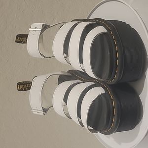 White extra platform Doc Marten Sandals